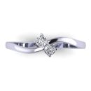 Round Cut White Diamond Lab Ring in 14k White Gold 0.20 Carats