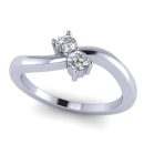 Round Cut White Diamond Lab Ring in 14k White Gold 0.20 Carats