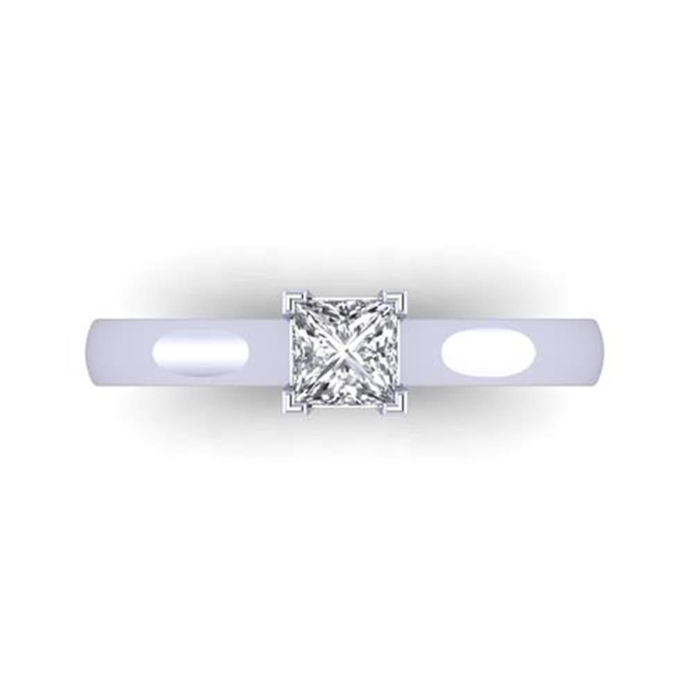 Princess Cut White Diamond Lab Ring in 14k White Gold 0.45 Carats