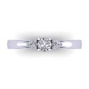 Brilliant Round Cut White Diamond Lab Three Stone Ring in 14k White Gold 0.40 Carats