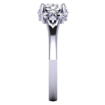 14k White Gold Oval Cut White Diamond Lab Bridal Ring 0.55 Carats