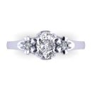 14k White Gold Oval Cut White Diamond Lab Bridal Ring 0.55 Carats