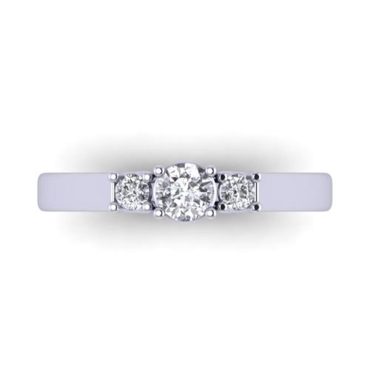 Round Brilliant Cut White Diamond Lab Ring in 14k White Gold 0.40 Carats