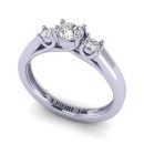 Round Brilliant Cut White Diamond Lab Ring in 14k White Gold 0.40 Carats