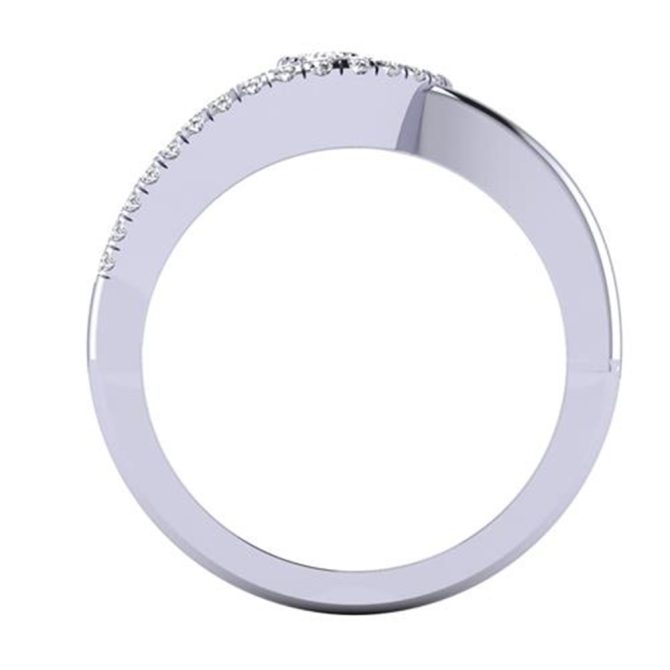 Round Cut White Diamond Lab Ring in 14k White Gold 0.22 Carats