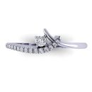 Round Cut White Diamond Lab Ring in 14k White Gold 0.22 Carats