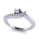 Round Cut White Diamond Lab Ring in 14k White Gold 0.22 Carats