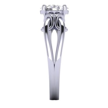 Oval Cut White Diamond Lab Ring in 14k White Gold 0.50 Carats