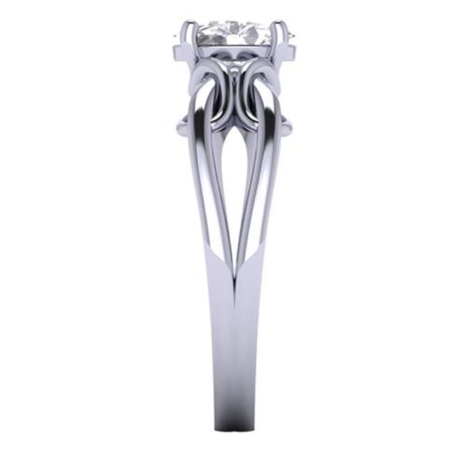 Oval Cut White Diamond Lab Ring in 14k White Gold 0.50 Carats