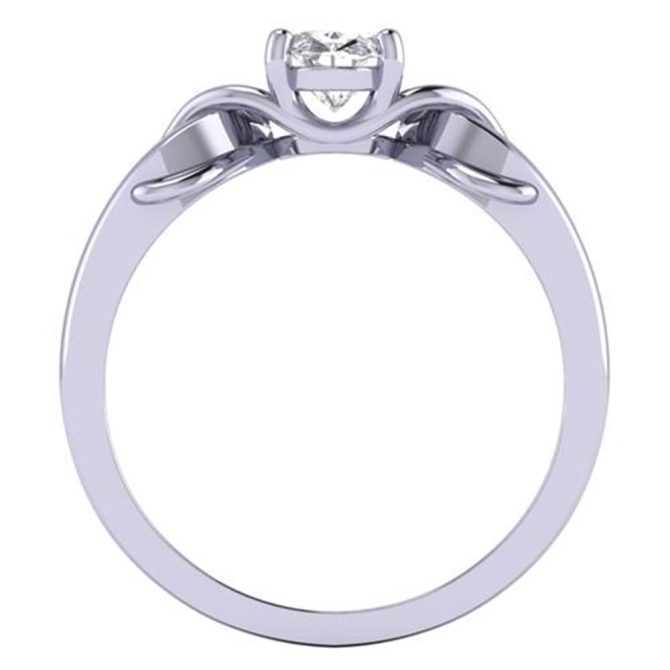 Oval Cut White Diamond Lab Ring in 14k White Gold 0.50 Carats