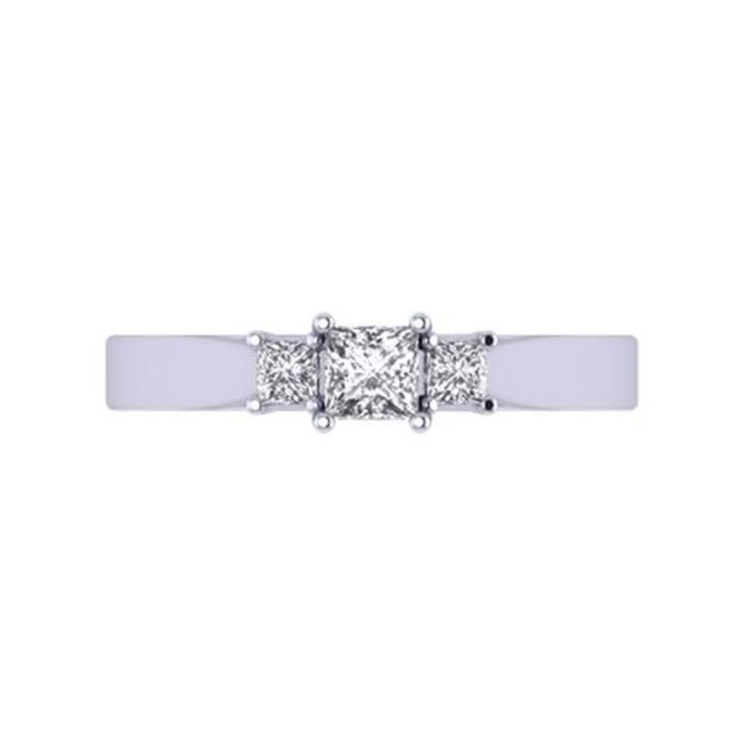 Princess Cut White Diamond Lab Ring in 14k White Gold 0.45 Carats