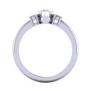 14k White Gold Pear Cut White Diamond Lab Ring 0.90 Carat