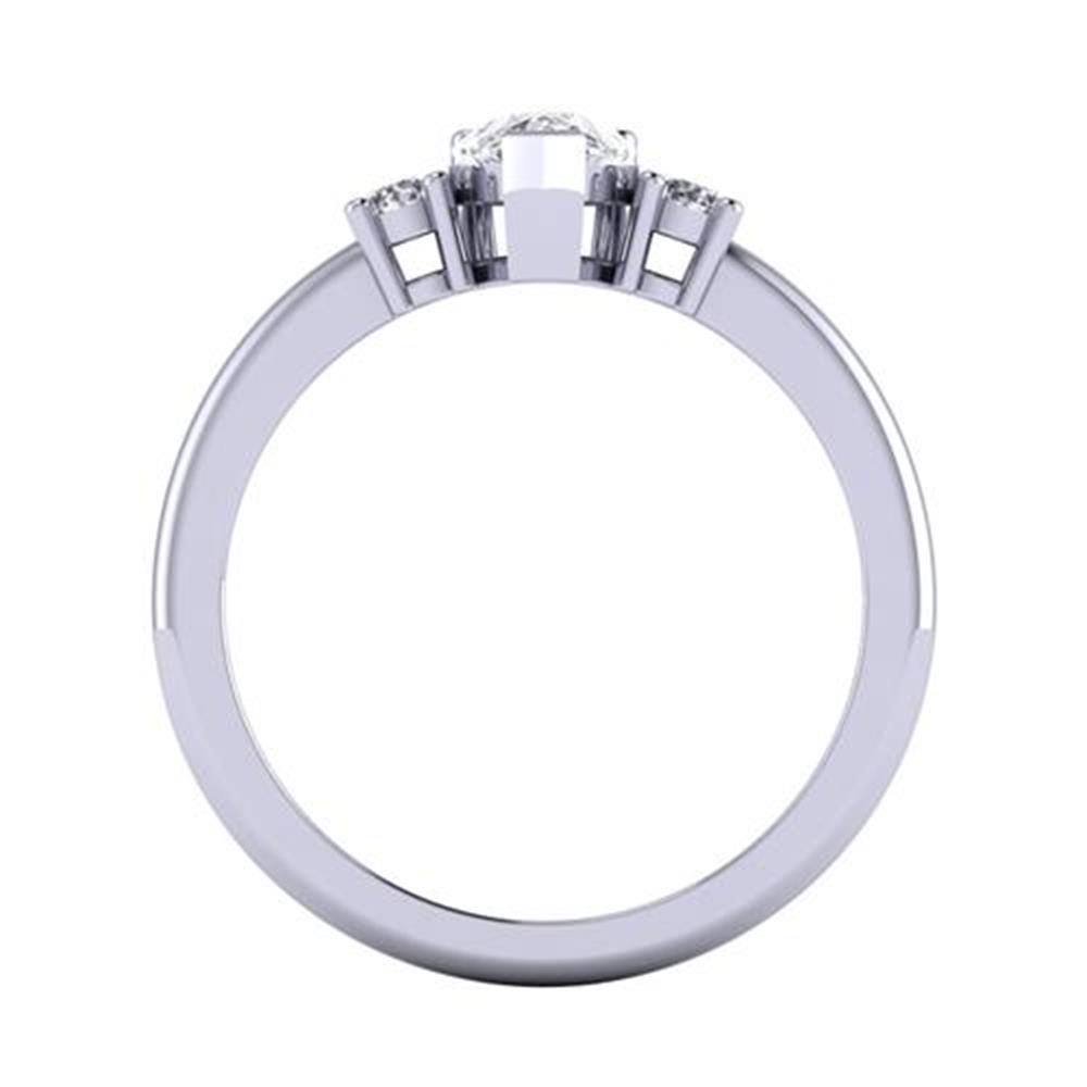 14k White Gold Pear Cut White Diamond Lab Ring 0.90 Carat