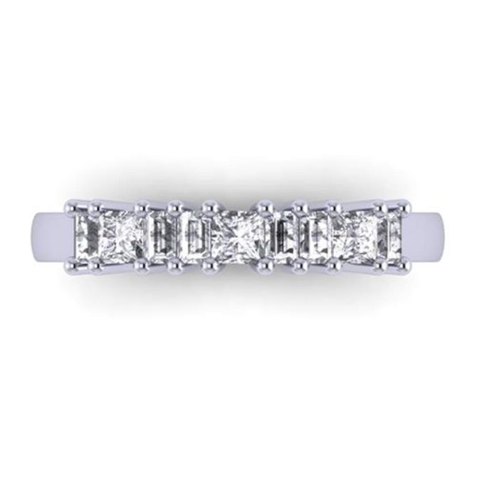 Princess Cut White Diamond Lab Ring in 14k White Gold 0.75 Carats