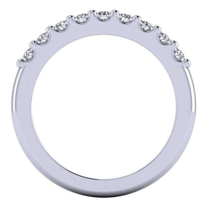 14k White Gold Eternity Collection Round Cut White Diamond Lab Ring 0.54 Carats