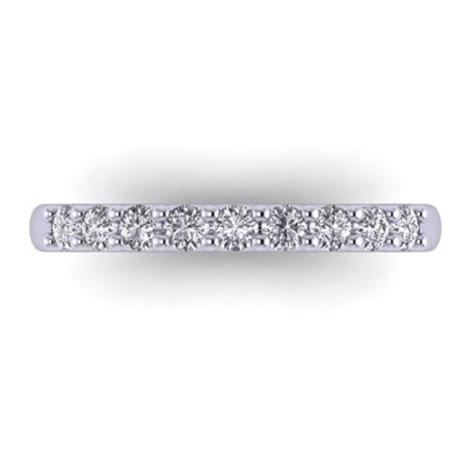 14k White Gold Eternity Collection Round Cut White Diamond Lab Ring 0.54 Carats