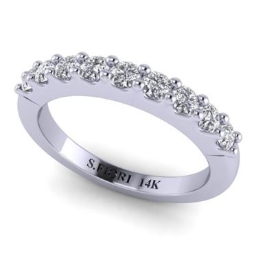 14k White Gold Eternity Collection Round Cut White Diamond Lab Ring 0.54 Carats