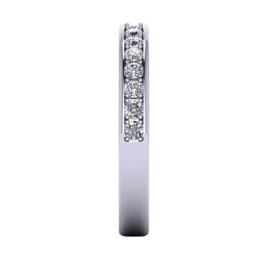 White Diamond SF Signature Victoria Round Brilliant Cut Lab Band in 14k White Gold 0.45 Carats