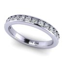 White Diamond SF Signature Victoria Round Brilliant Cut Lab Band in 14k White Gold 0.45 Carats