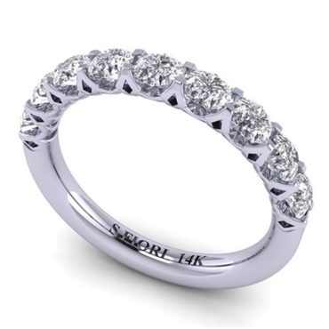 14k White Gold Round Brilliant Cut White Diamond Lab Ring 1.00 Carat