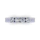 Round Shaped Ring Featuring White Diamond Lab In 14k White Gold 0.75 Carats