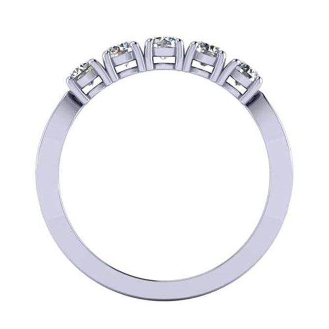 White Diamond Round Cut Lab Ring in 14k White Gold 0.61 Carats