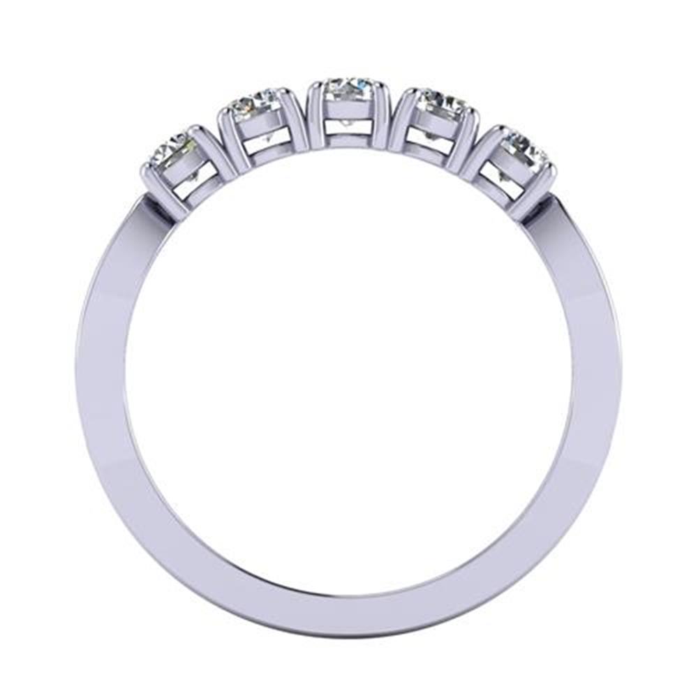 White Diamond Round Cut Lab Ring in 14k White Gold 0.61 Carats