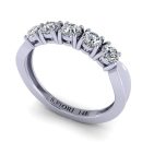 White Diamond Round Cut Lab Ring in 14k White Gold 0.61 Carats