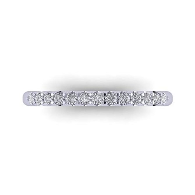 14k White Gold Round Cut White Diamond Lab Ring 0.33 Carats