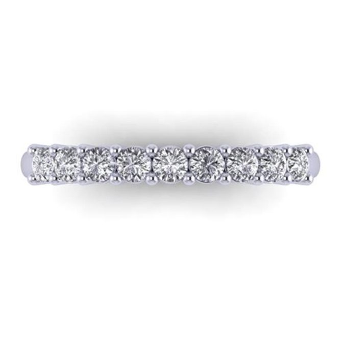 Eternity Collection Round Brilliant Cut White Diamond Lab Ring in 14k White Gold 0.55 Carats