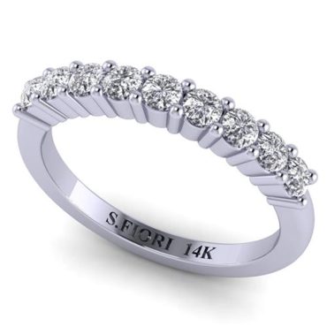 Eternity Collection Round Brilliant Cut White Diamond Lab Ring in 14k White Gold 0.55 Carats