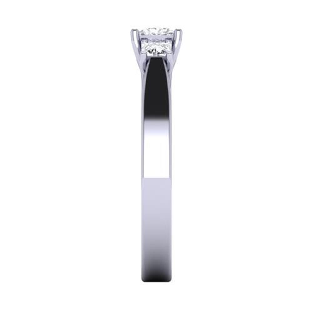 Princess Cut White Diamond Lab Three Stone Ring in 14k White Gold 0.63 Carats