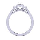 Princess Cut White Diamond Lab Three Stone Ring in 14k White Gold 0.63 Carats