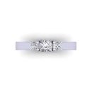 Princess Cut White Diamond Lab Three Stone Ring in 14k White Gold 0.63 Carats