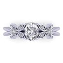 14k White Gold Oval Cut White Diamond Lab Ring 0.65 Carat