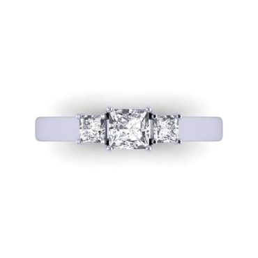 Princess Cut White Diamond Lab Ring in 14k White Gold 0.85 Carats