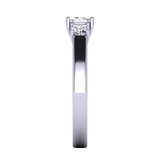 Princess Cut White Diamond Lab Ring in 14k White Gold 0.85 Carats