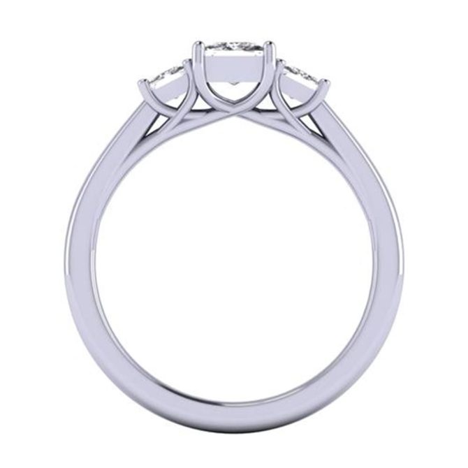 Princess Cut White Diamond Lab Ring in 14k White Gold 0.85 Carats