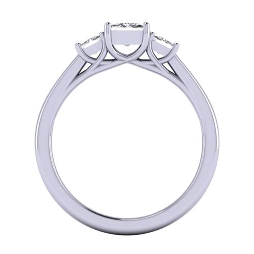 Princess Cut White Diamond Lab Ring in 14k White Gold 0.85 Carats
