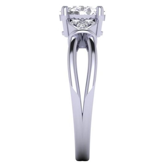 Oval Cut White Diamond Lab Ring in 14k White Gold 0.60 Carats