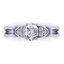 Oval Cut White Diamond Lab Ring in 14k White Gold 0.60 Carats