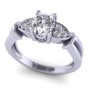 Oval Cut White Diamond Lab Ring in 14k White Gold 0.60 Carats