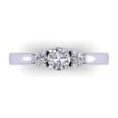 Three Stone White Diamond Round Cut Lab Ring in 14k White Gold 0.65 Carats