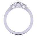 Three Stone White Diamond Round Cut Lab Ring in 14k White Gold 0.65 Carats