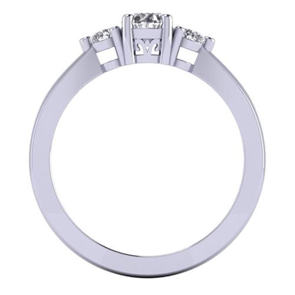 Three Stone White Diamond Round Cut Lab Ring in 14k White Gold 0.65 Carats