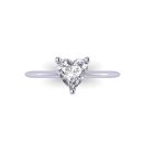 Heart Cut White Diamond Lab Rings in 14k White Gold 0.40 Carats