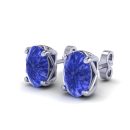 2.00 Carat Natural Tanzanite Earring in Silver