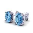 2.00 Carat Blue Topaz Earring in Silver