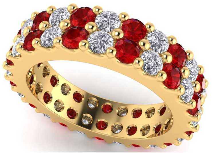 Round Brilliant Cut Red Ruby Ring