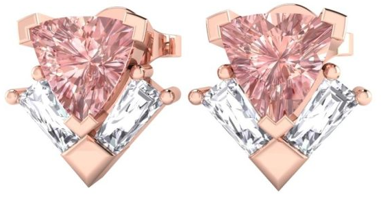 14K Rose Gold Morganite Earrings